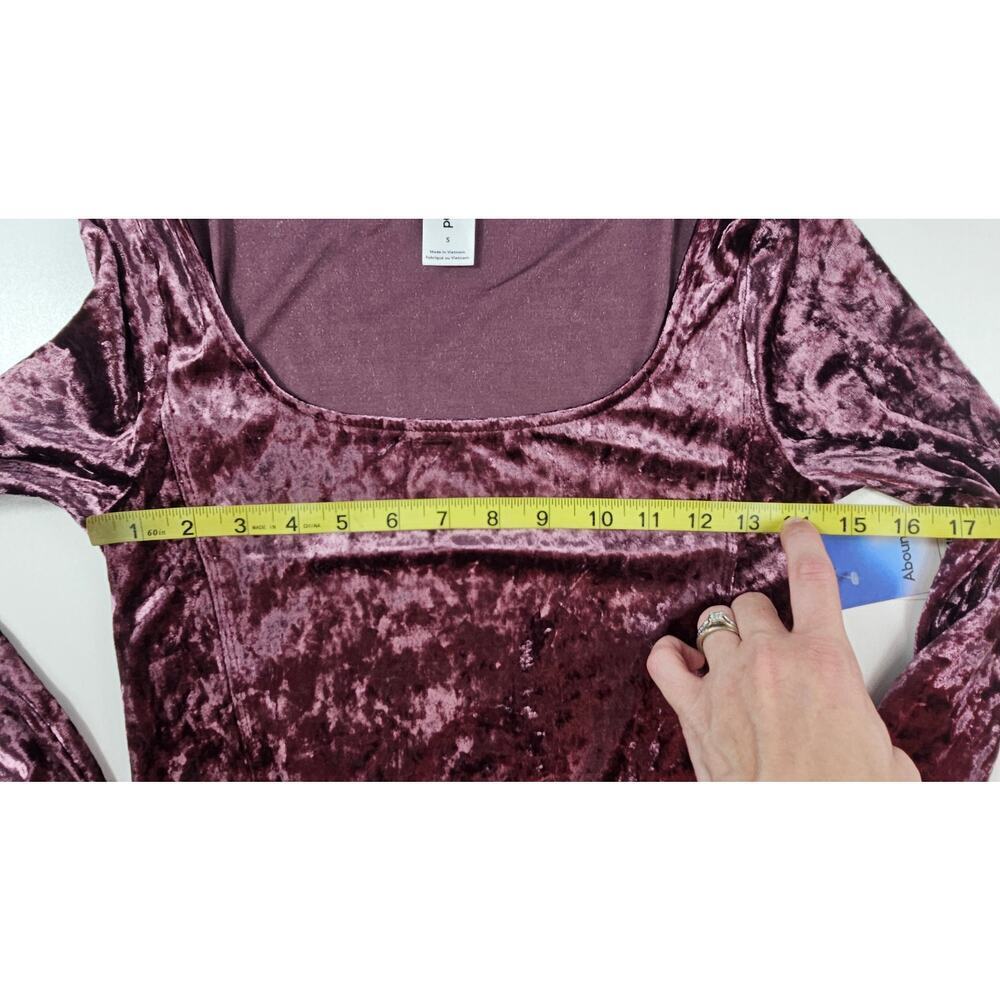 NWT Abound Nordstrom new purple velour long sleeve crop top small S y2k 90s - Picture 6 of 7